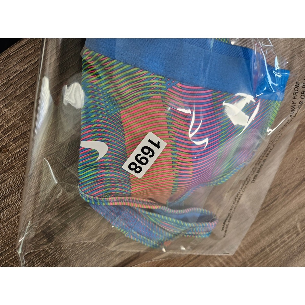 Nike Pro Classic Womens Medium Support Sports Bra Blue Multi Color 743204-435 M - Picture 7 of 7